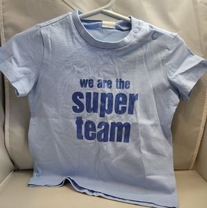 2 NEW with tags H&M We are the Super Team kids size t-shirt size 6 to 12 months